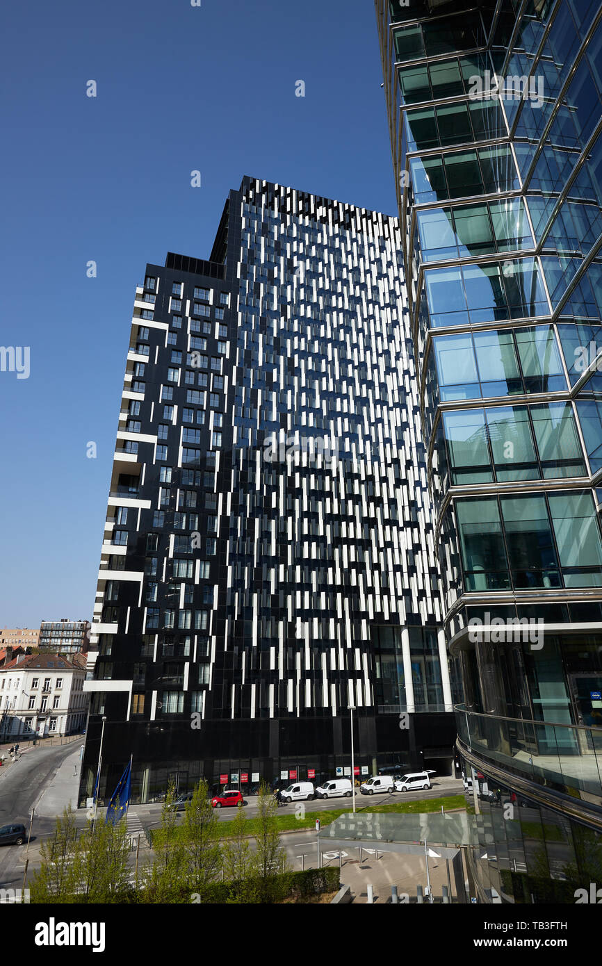 01.04.2019, Brussels, Brussels, Belgium - High-rise buildings in the Maalbeek district near the Europaviertel. 00R190401D055CAROEX.JPG [MODEL RELEASE: Stock Photo