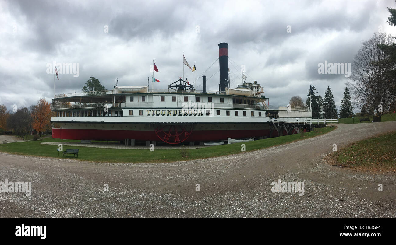 Ticonderoga Sidewheel passenger steamer at the Shelburne Museum in