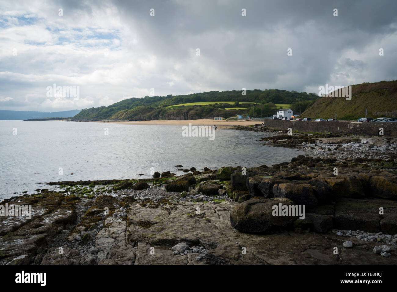 Storm approaching Benllech Beach, Anglesey, Wales, UK Stock Photo Alamy