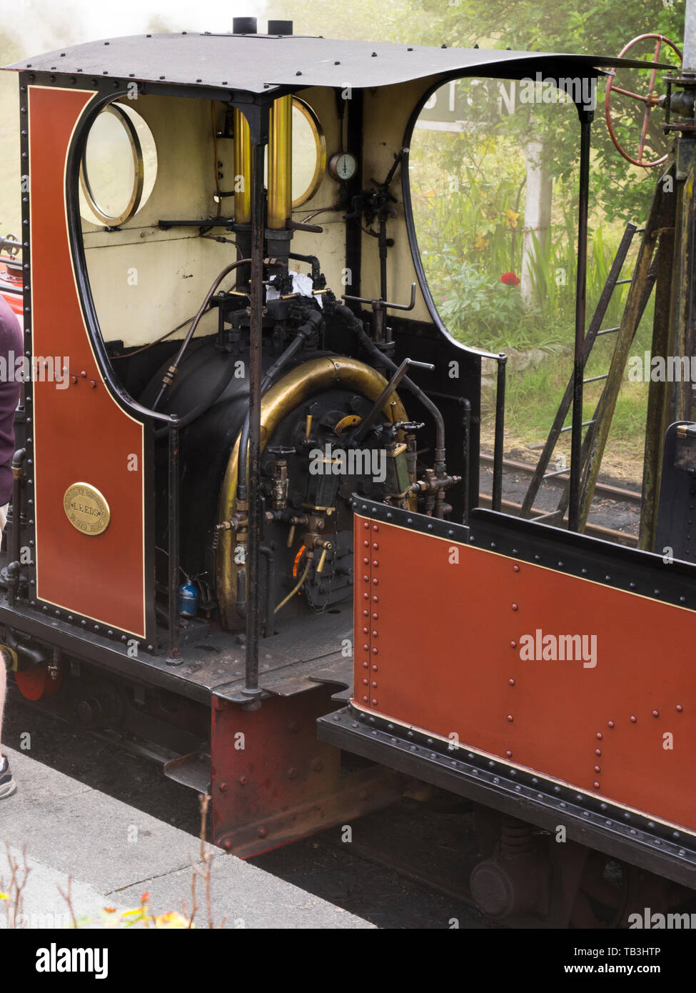 Steam engine at Lauceston steam railway, Covertcoat is a 0-4-0ST ‘Quarry Hunslet’ built in 1898 by the Hunslet Engine Company of Leeds, Cornwall, UK Stock Photo