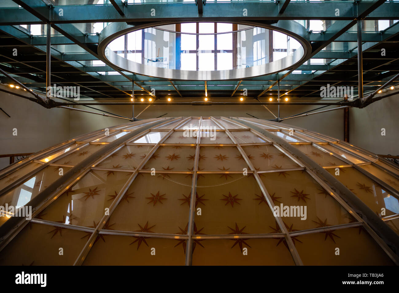 Interior of dome of the National Museum in Prague in Czech republic