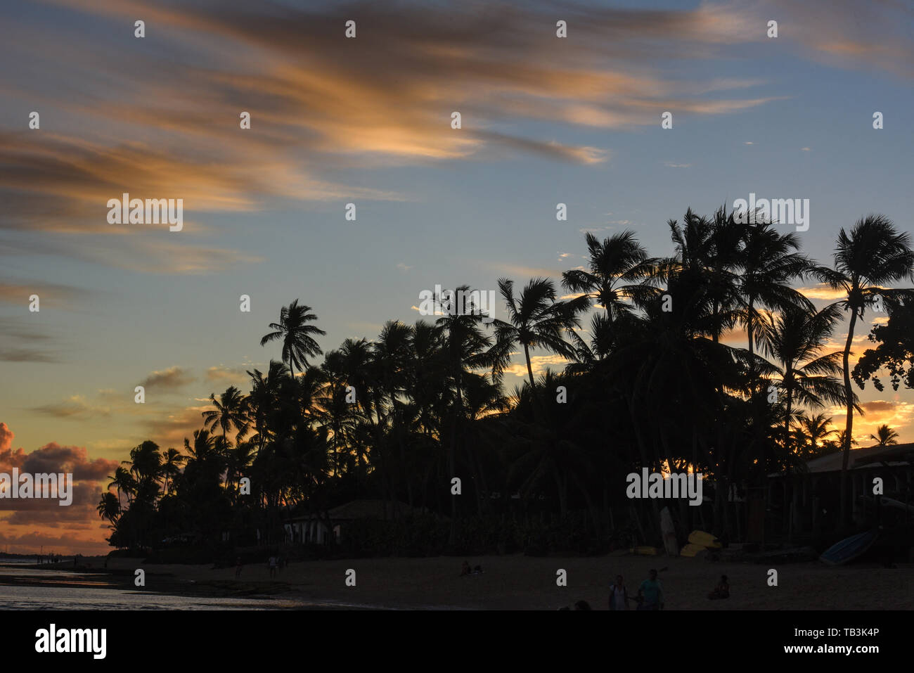 Sunset at Praia do Forte on Bahia in Brazil Stock Photo - Alamy