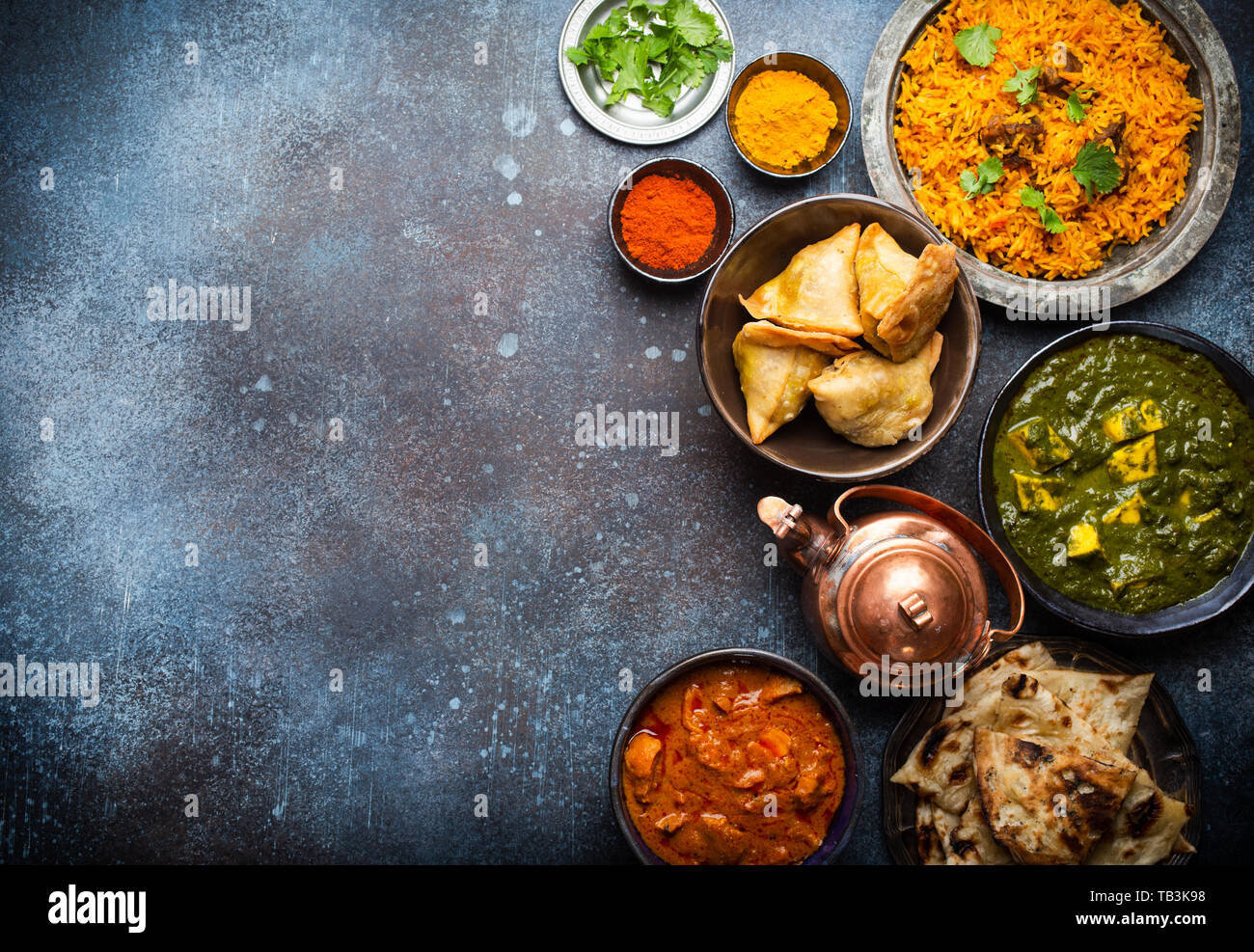Authentic Indian dishes and snacks Stock Photo Alamy