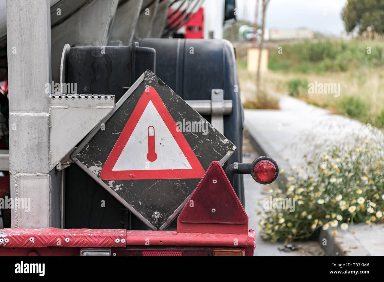 Tanker truck for dangerous goods Stock Photo