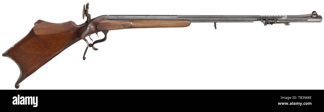 Civil long arms, modern systems, full stock rifle Lechner, Nürnberg, late 19th century, calibre 4 mm, without number, Additional-Rights-Clearance-Info-Not-Available Stock Photo