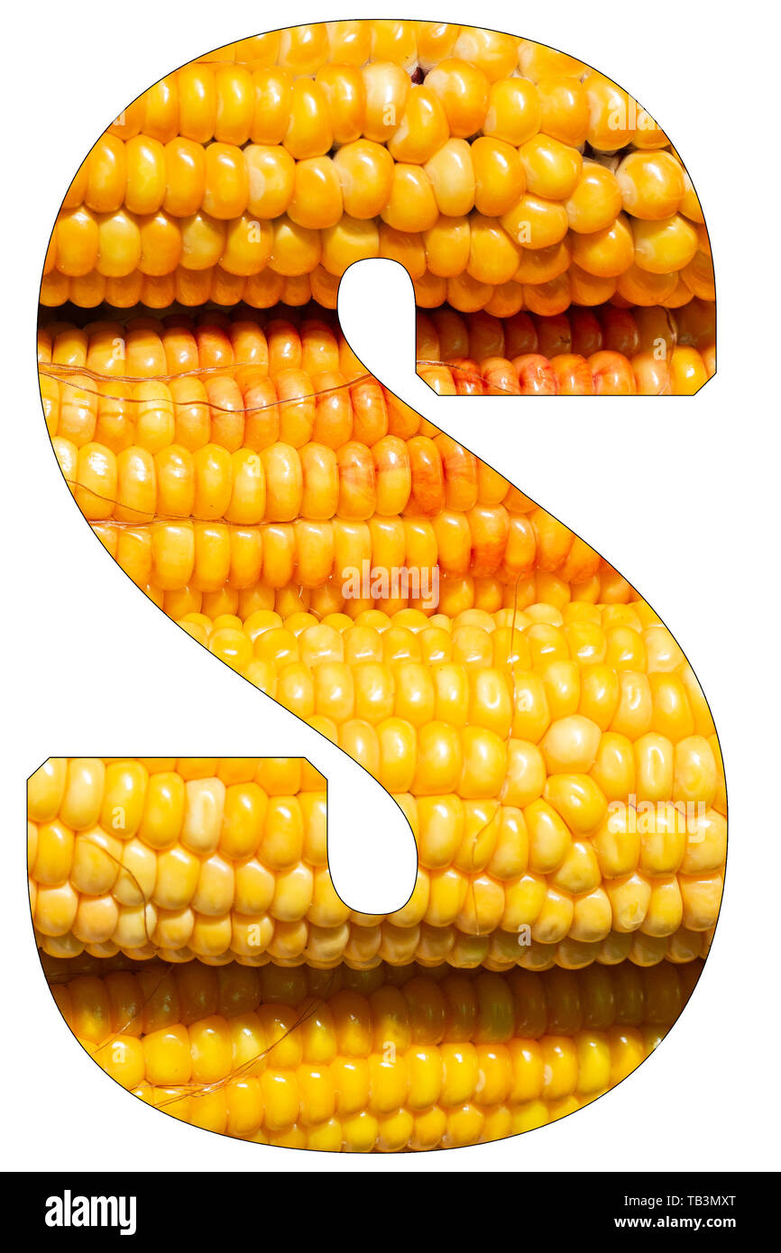 Letter s of the alphabet, with texture of corn image Stock Photo Alamy