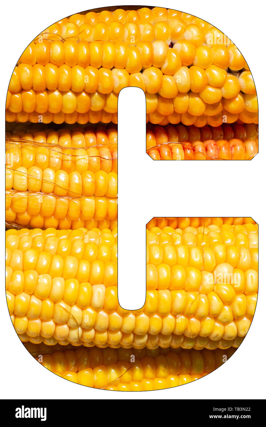Letter c of the alphabet, with texture of corn image Stock Photo Alamy