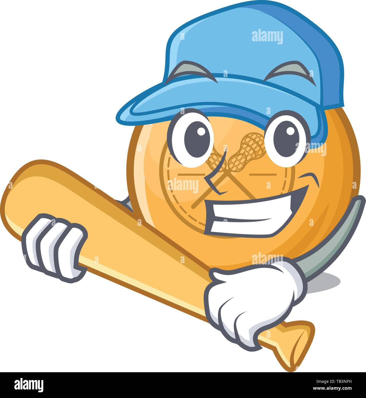 Playing baseball lacrosse ball isolated with the character Stock Vector