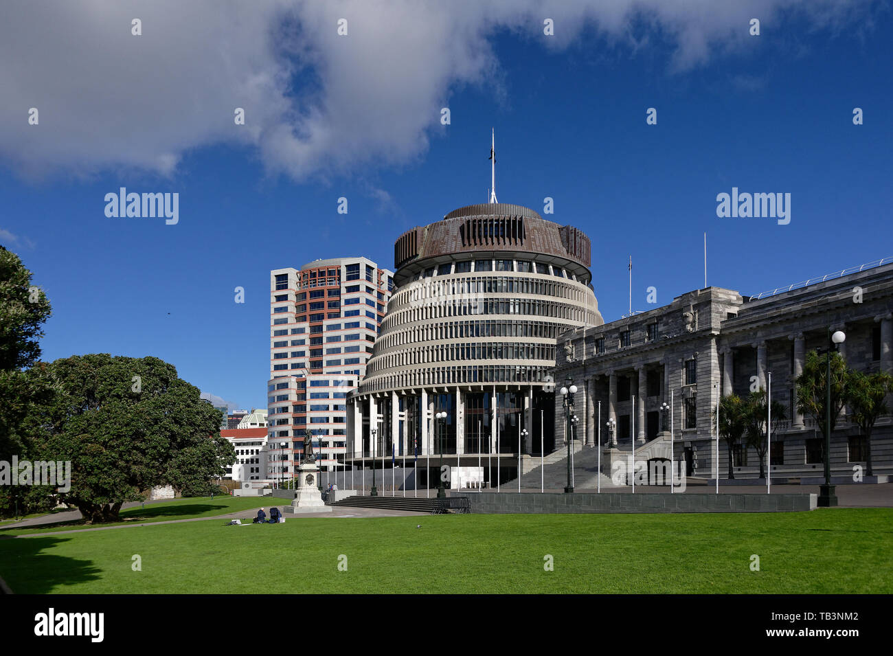 The seat of power in New Zealand, the Beehive Stock Photo