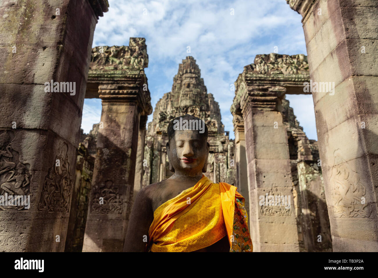 Buddha statue at Bayon Temple, Angkor Thom, UNESCO World Heritage Site, Siem Reap Province, Cambodia, Indochina, Southeast Asia, Asia Stock Photo