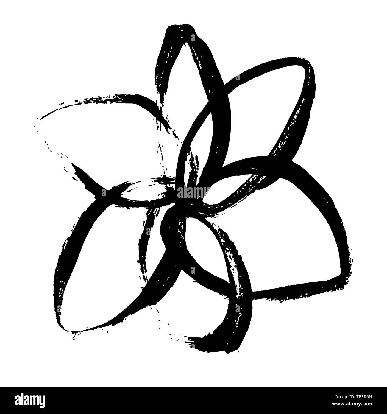 Ink vector brush stroke flower. Vector illustration. Grunge texture Stock  Vector Image & Art - Alamy