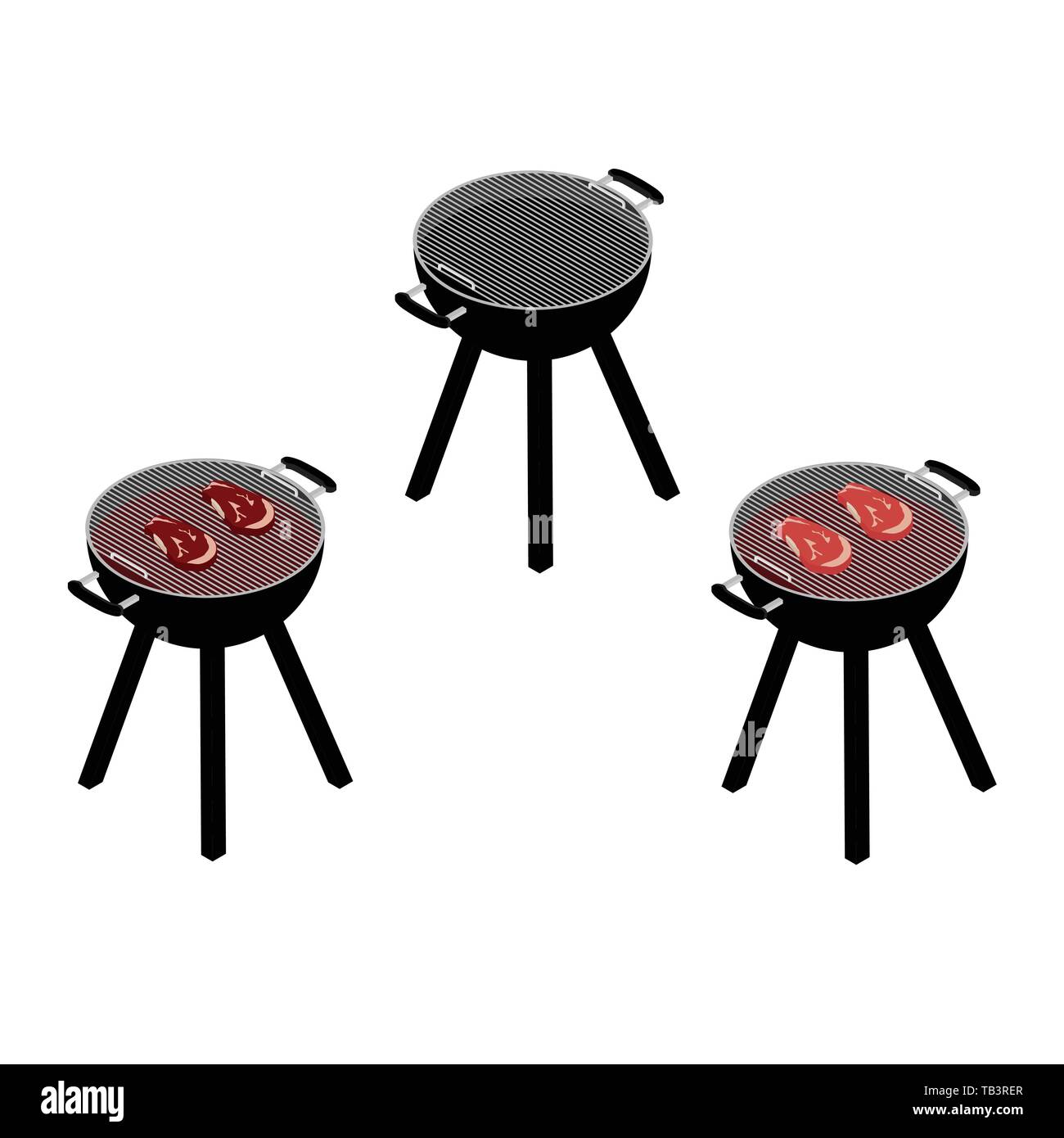 Barbecue grill set isolated on white background. BBQ party. Summer time ...