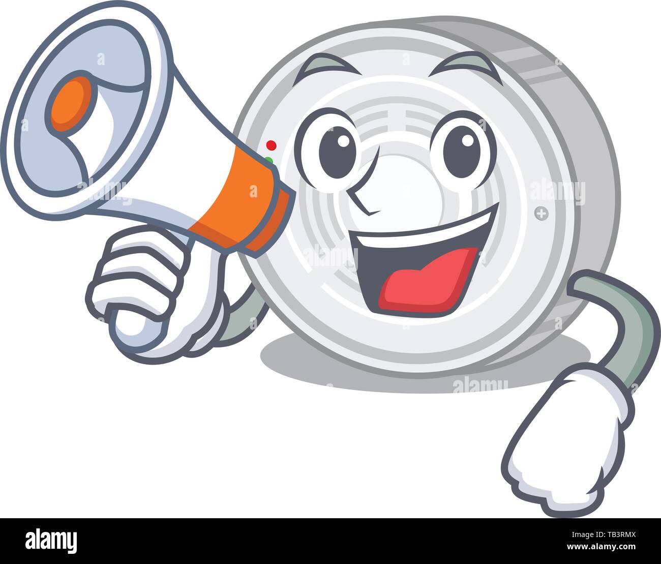 With megaphone smoke detector attached the character wall Stock Vector ...