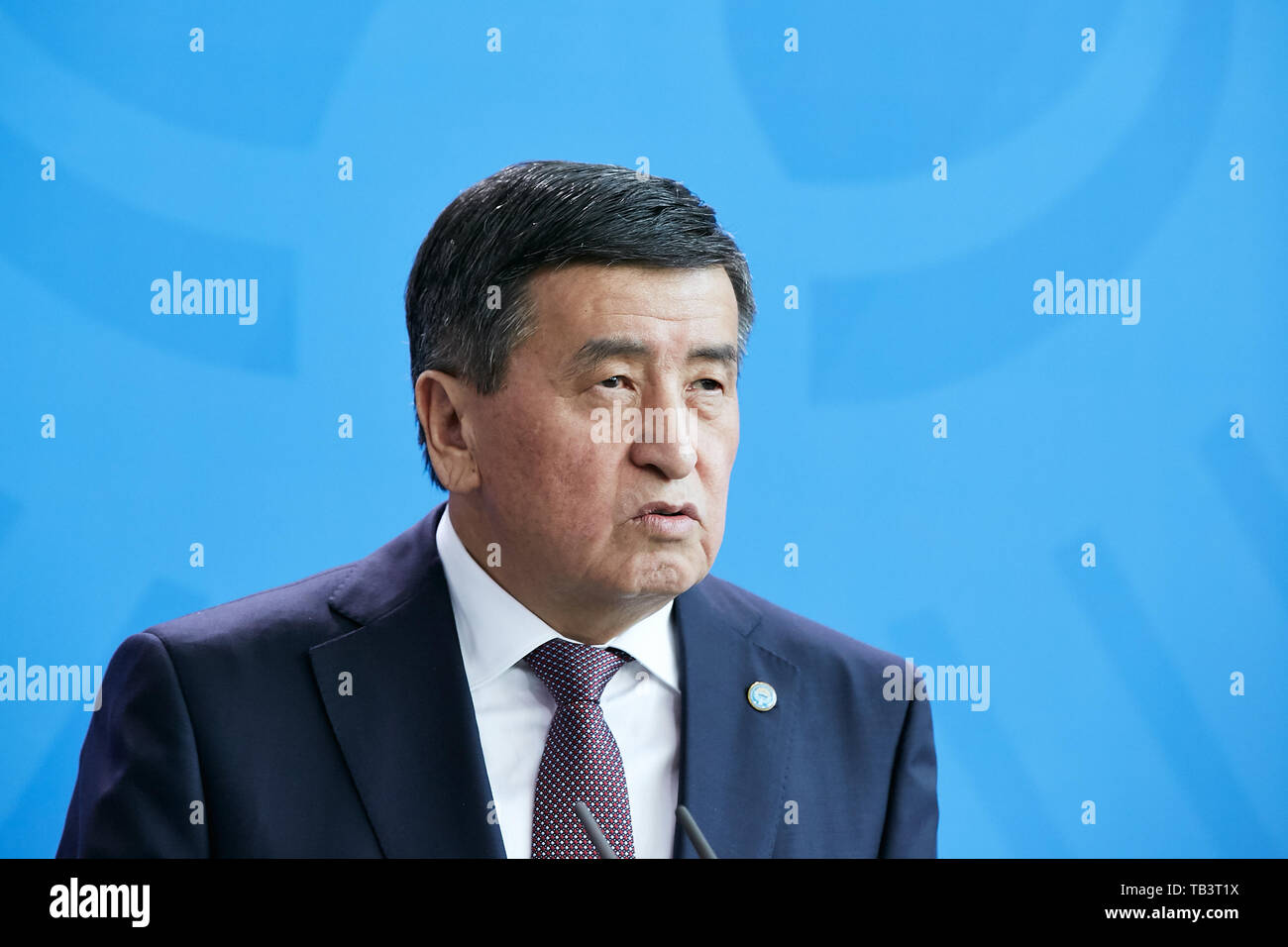 16.04.2019, Berlin, Berlin, Germany - Sooronbaj Jeenbekov, President of the Kyrgyz Republic. 00R190416D023CAROEX.JPG [MODEL RELEASE: NO, PROPERTY RELE Stock Photo