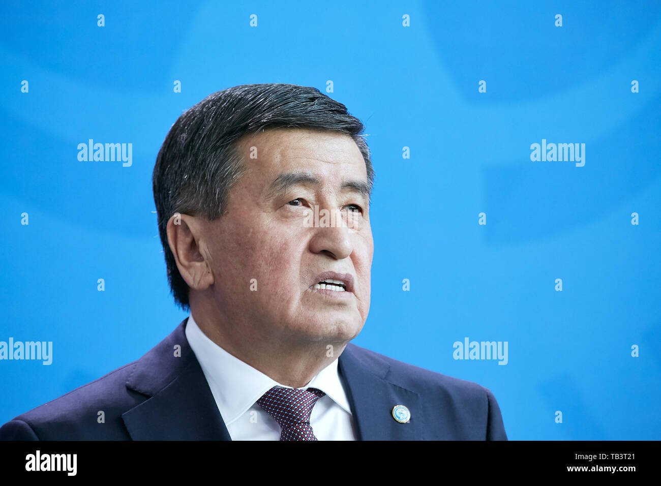 16.04.2019, Berlin, Berlin, Germany - Sooronbaj Jeenbekov, President of the Kyrgyz Republic. 00R190416D059CAROEX.JPG [MODEL RELEASE: NO, PROPERTY RELE Stock Photo