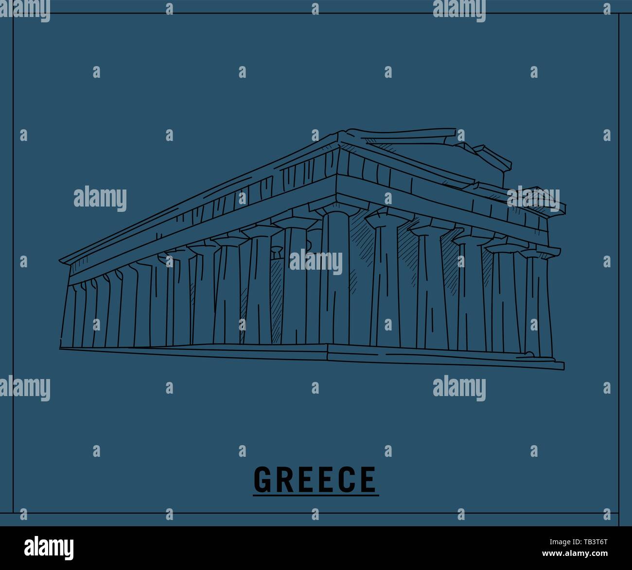 Parthenon greece.hand drawn sketch Stock Vector