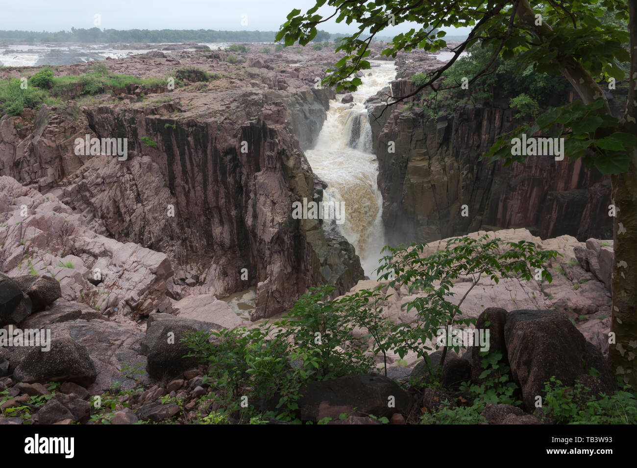 Raneh Falls along the Ken River in Madhya Pradesh India Stock Photo