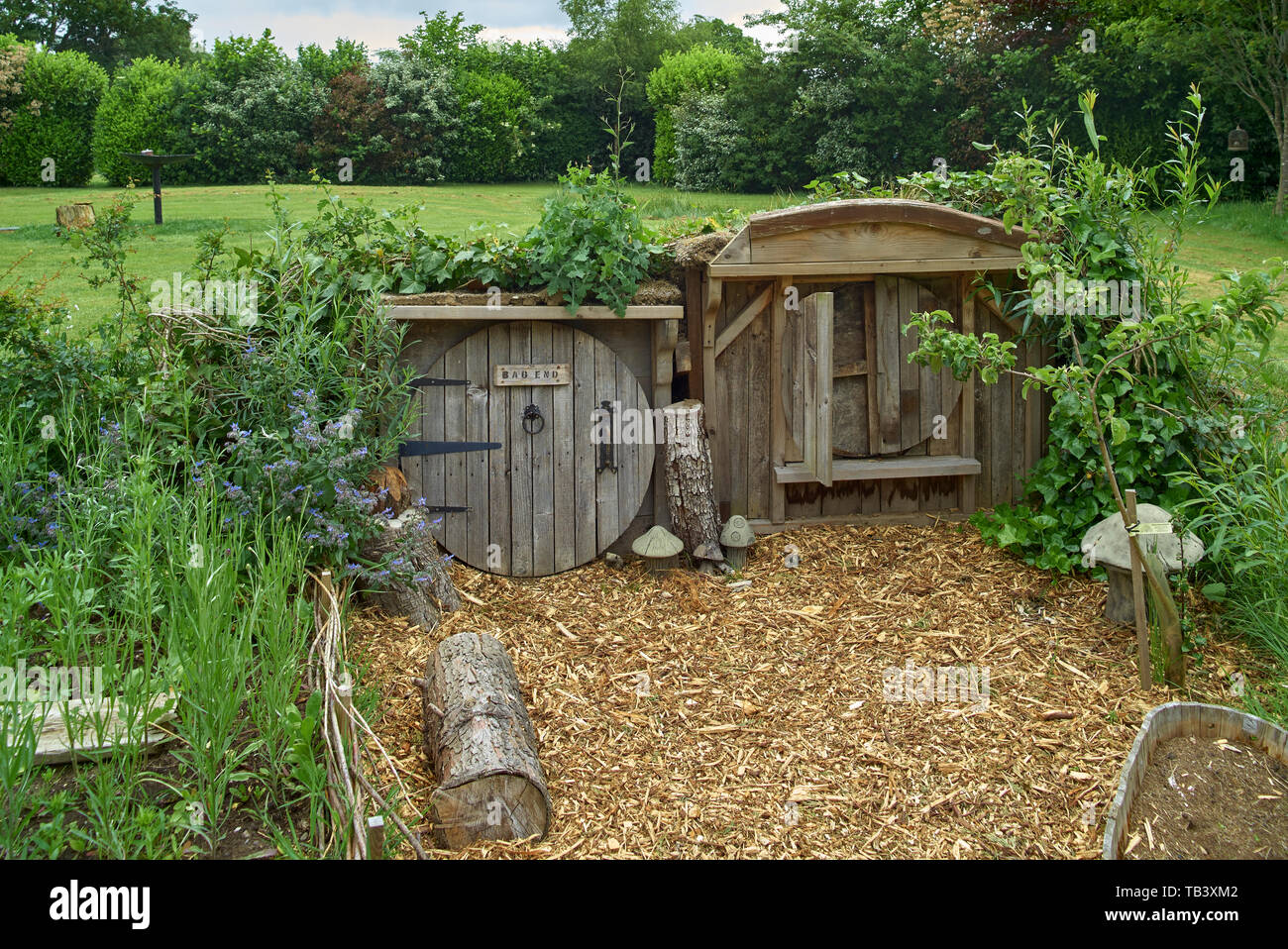 Hobbit home at MIND garden Stock Photo
