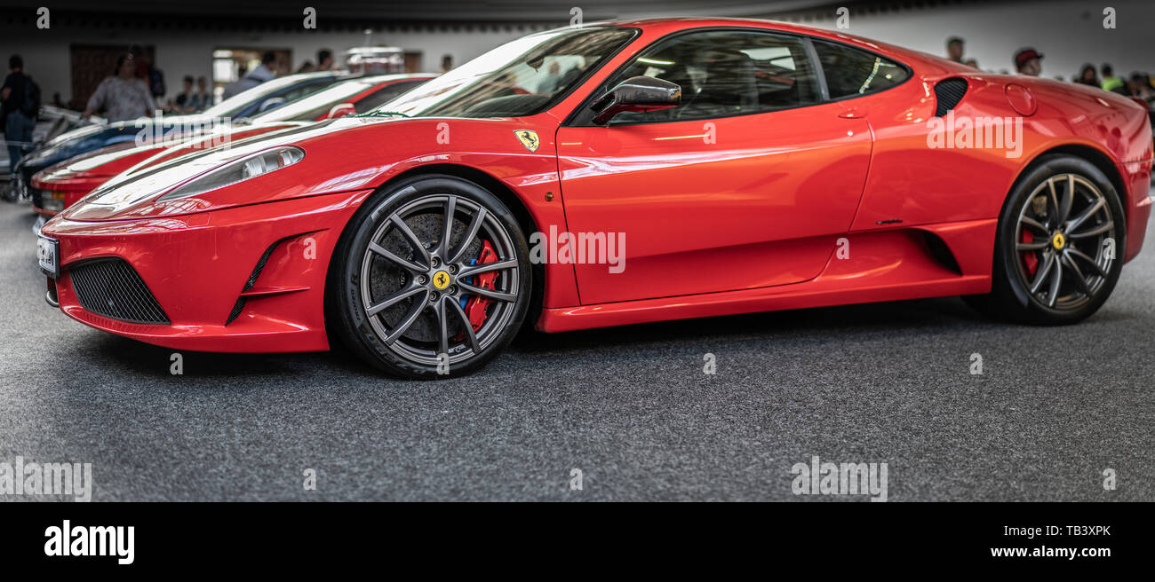 Prague, Czech republic - 16/5/2019 Red Ferrari at auto show Stock Photo