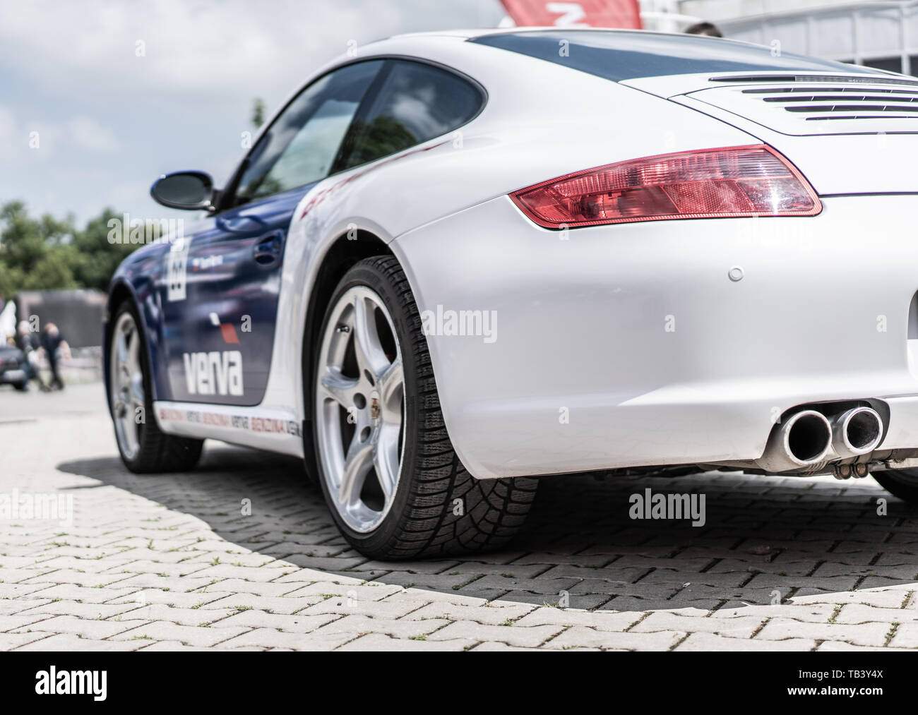 Prague, Czech republic - 16/5/2019 Porsche 911 - verva sponsored Stock Photo