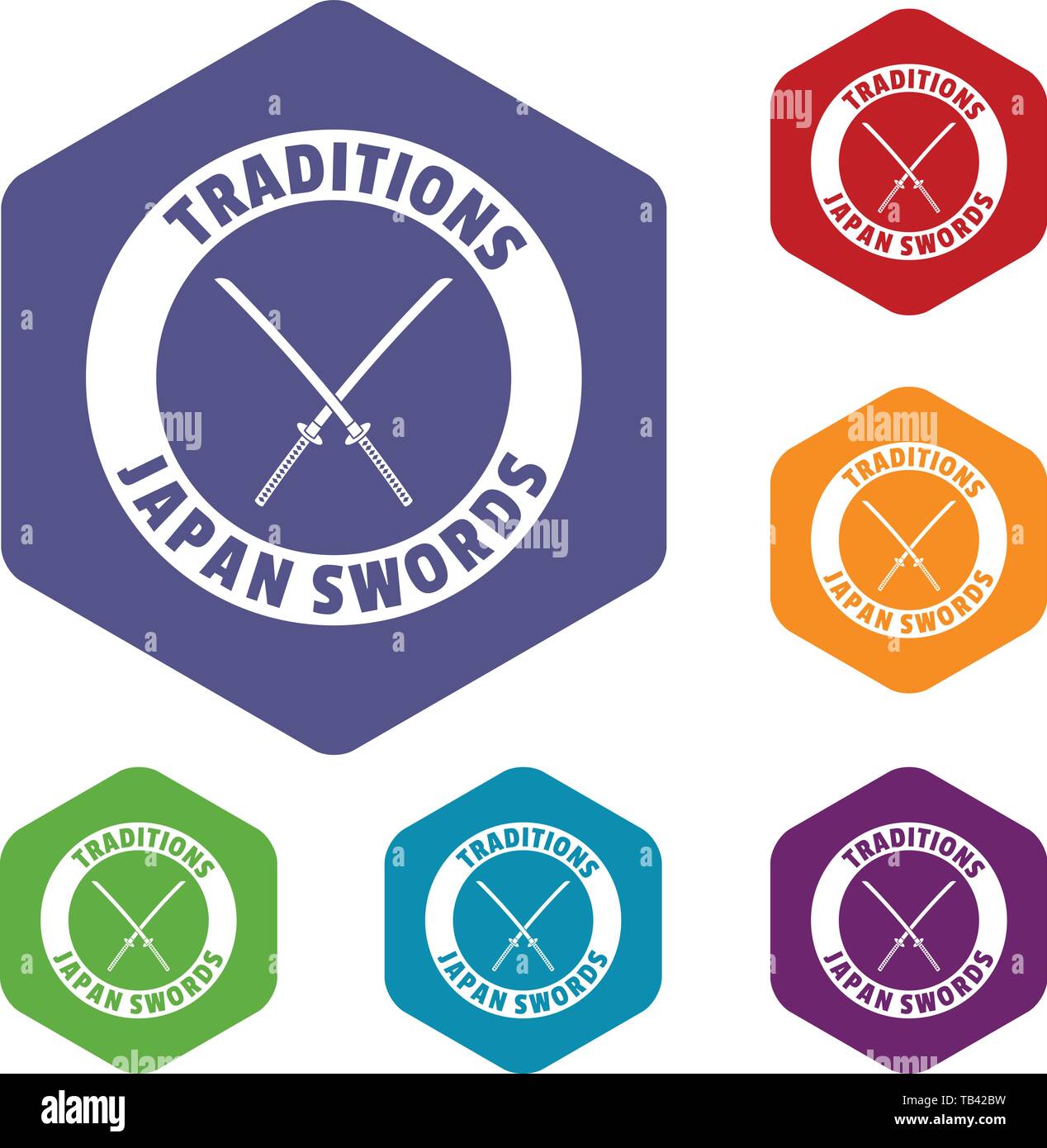 Katana icons vector hexahedron Stock Vector