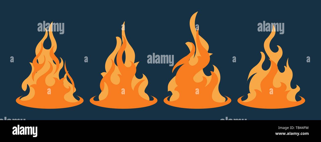 Bonfire icon set. Design element Stock Vector