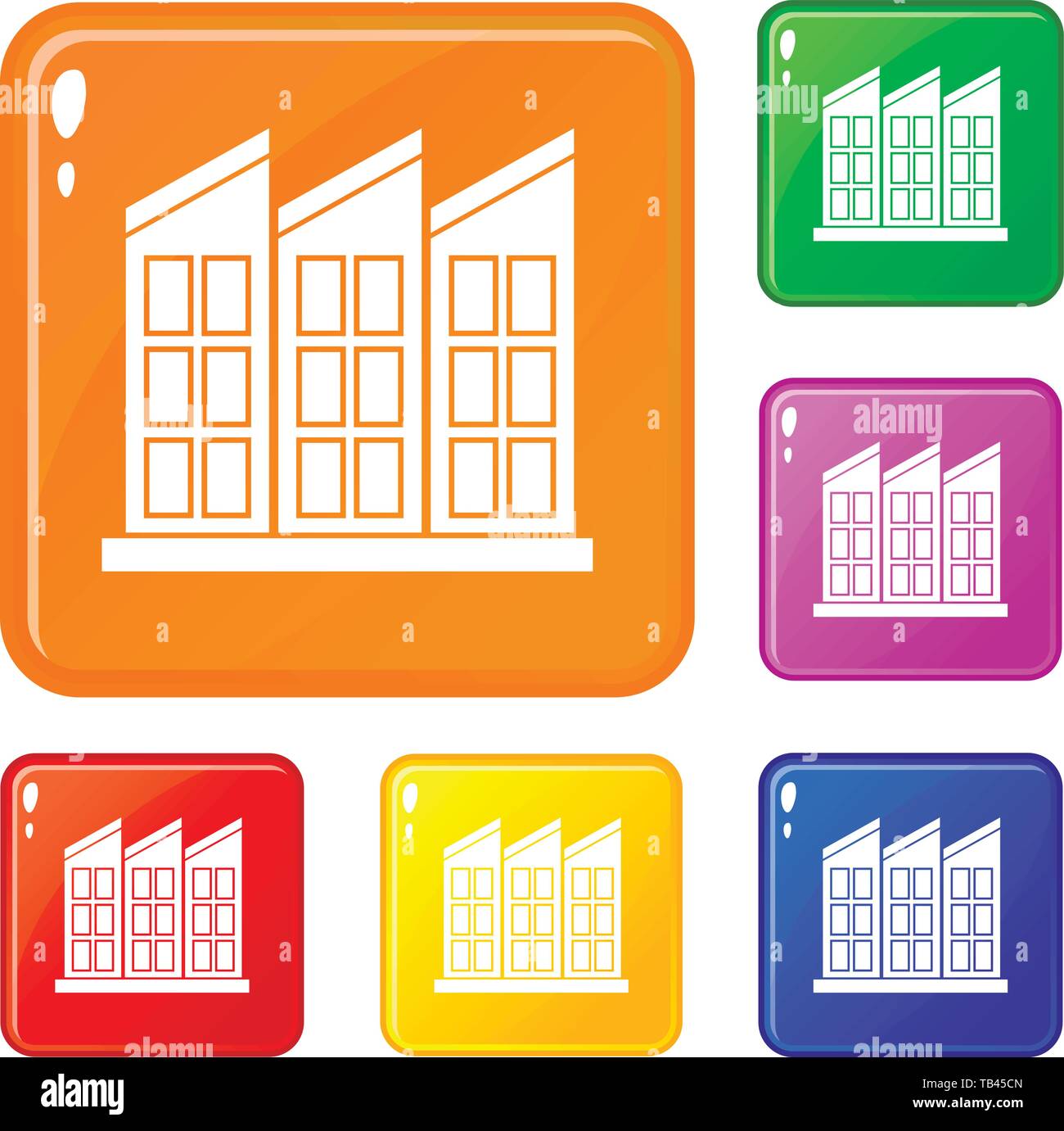 Building icons set vector color Stock Vector Image & Art - Alamy