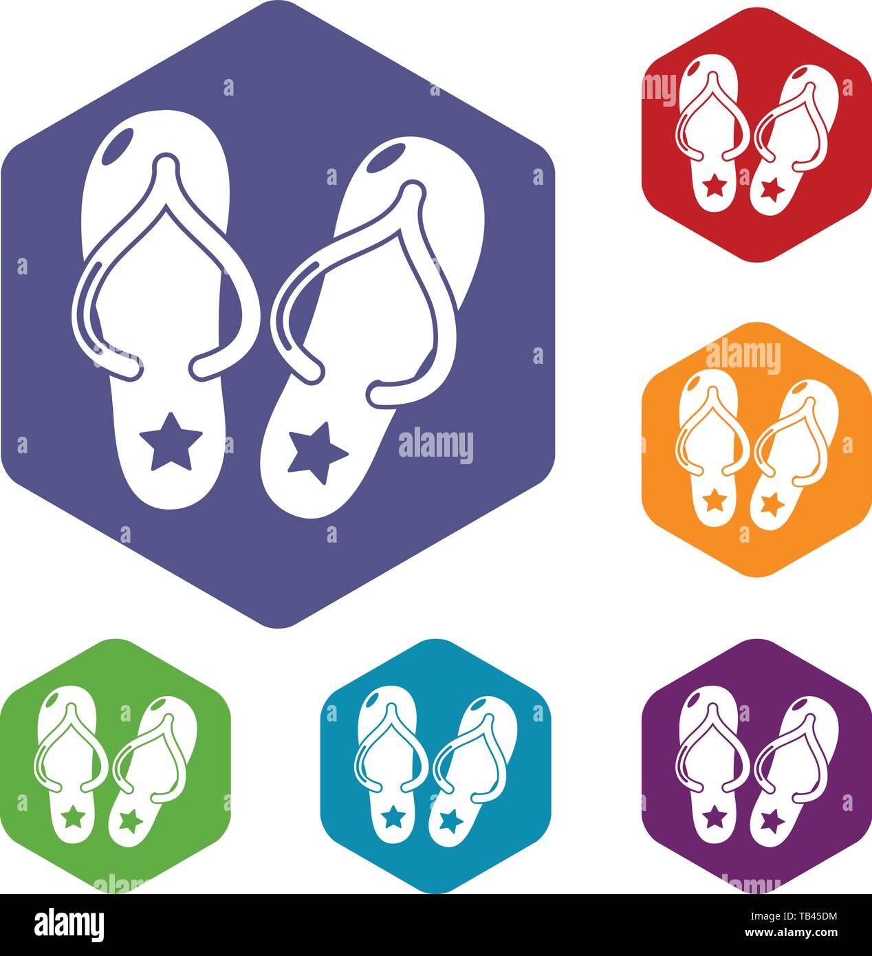 Flip flops icons vector hexahedron Stock Vector Image & Art - Alamy