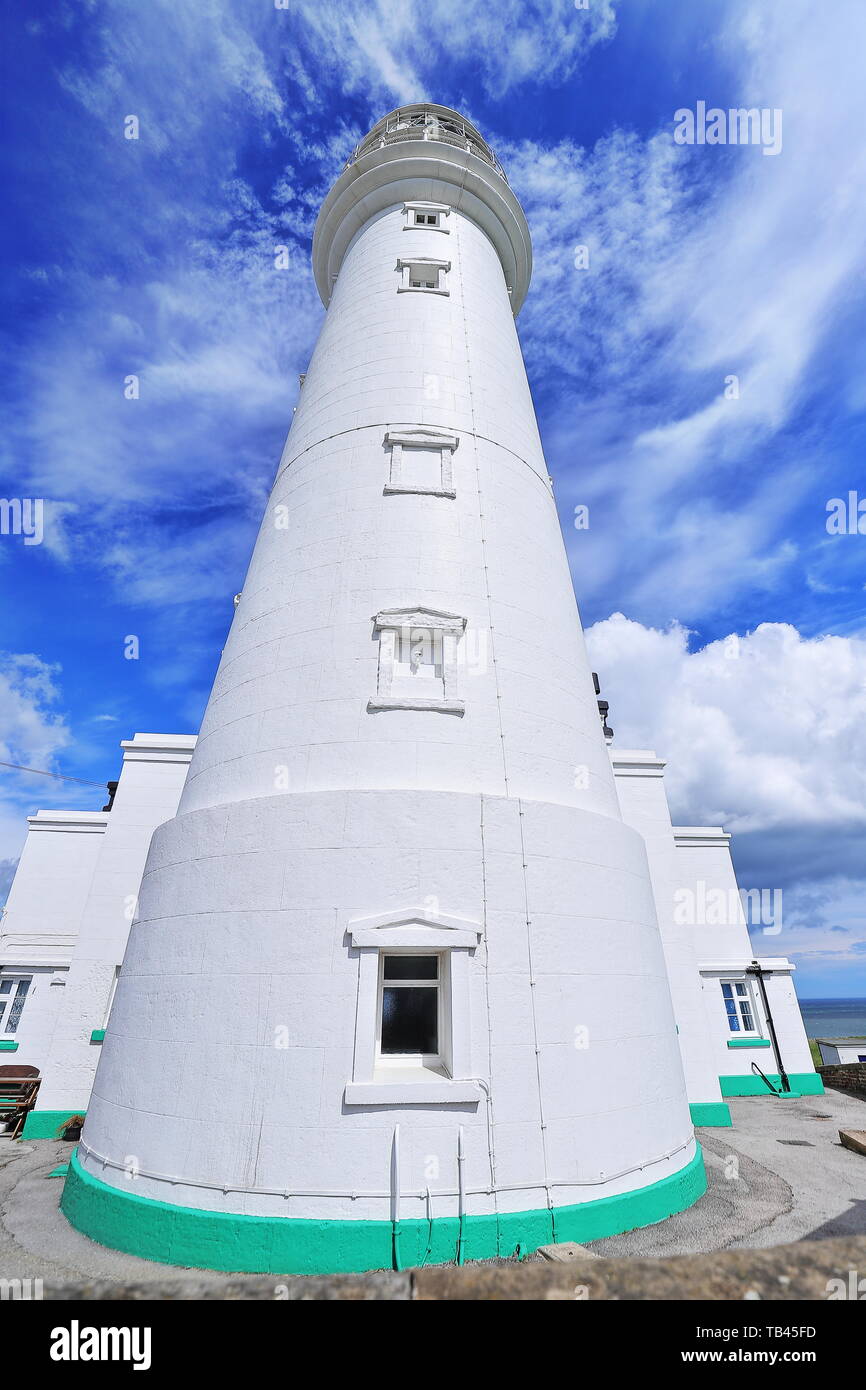 New Flamborough Lighthouse Stock Photo Alamy