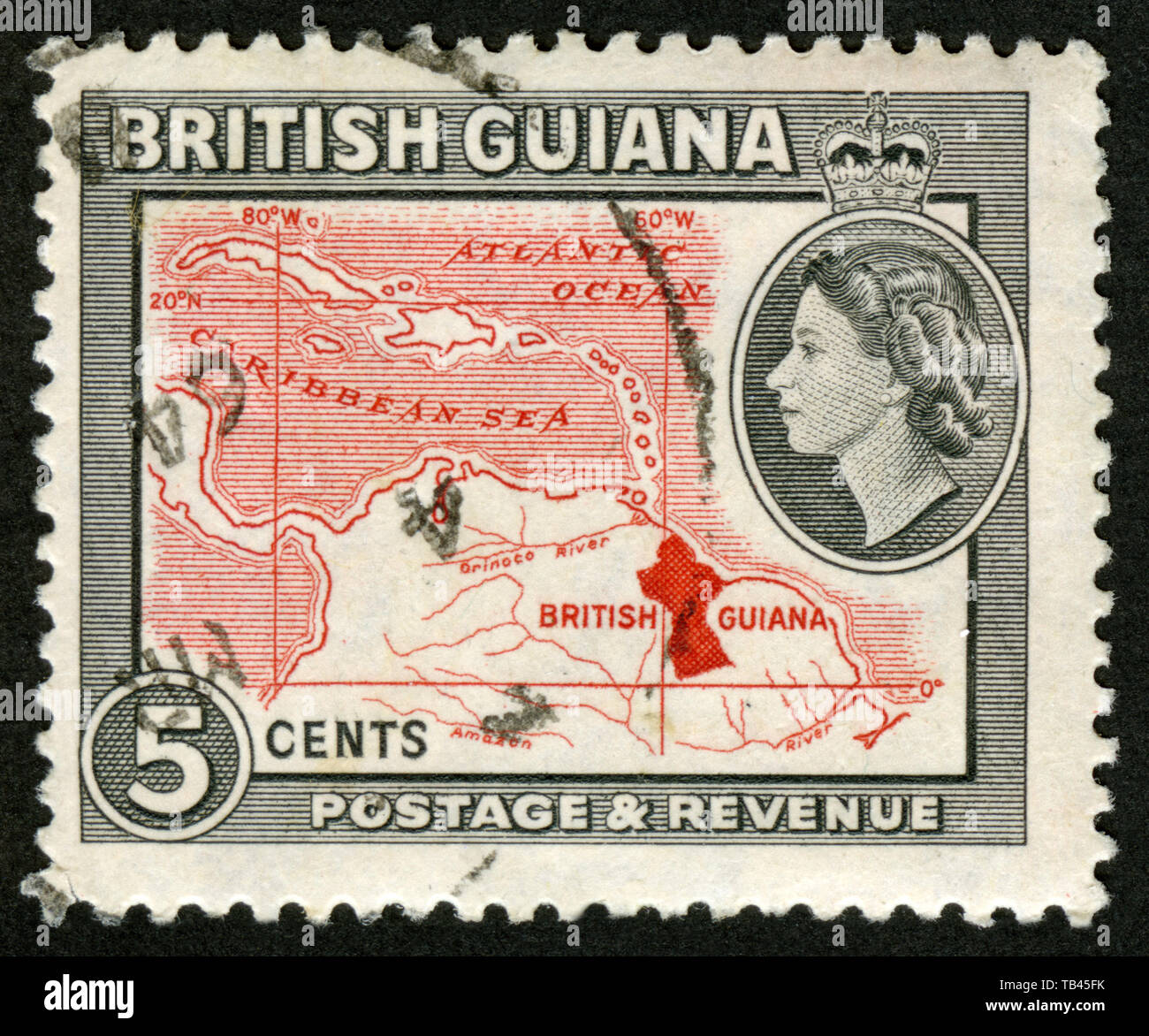 Stamp print in British Guiana Stock Photo Alamy