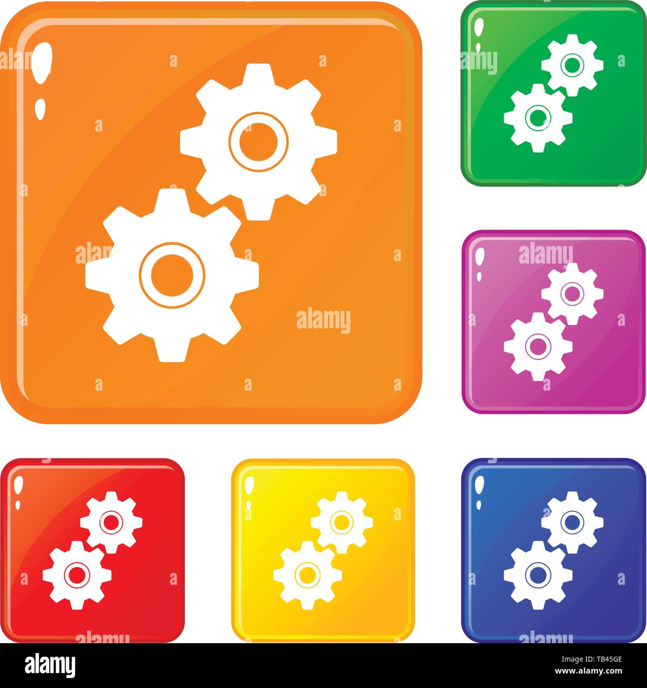 Gear icons set vector color Stock Vector Image & Art - Alamy