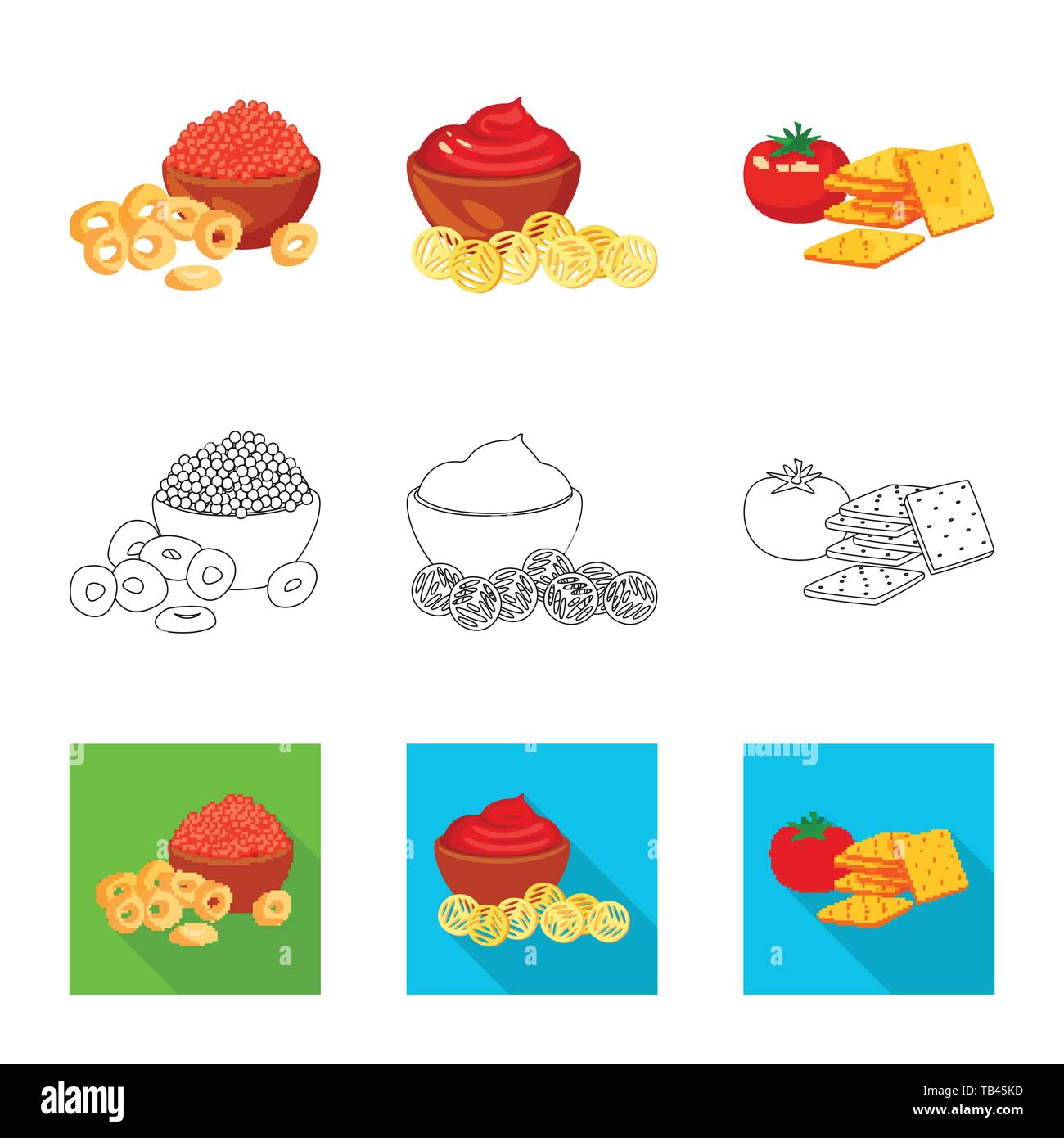 Vector illustration of taste and seasonin icon. Set of taste and ...