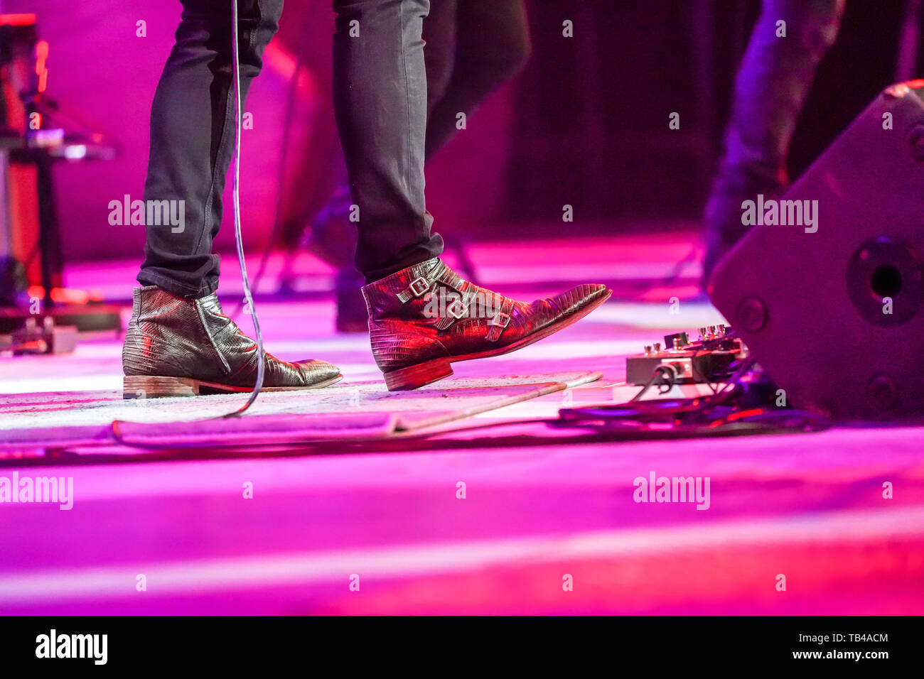 Smart leather shoe in music band Stock Photo Alamy