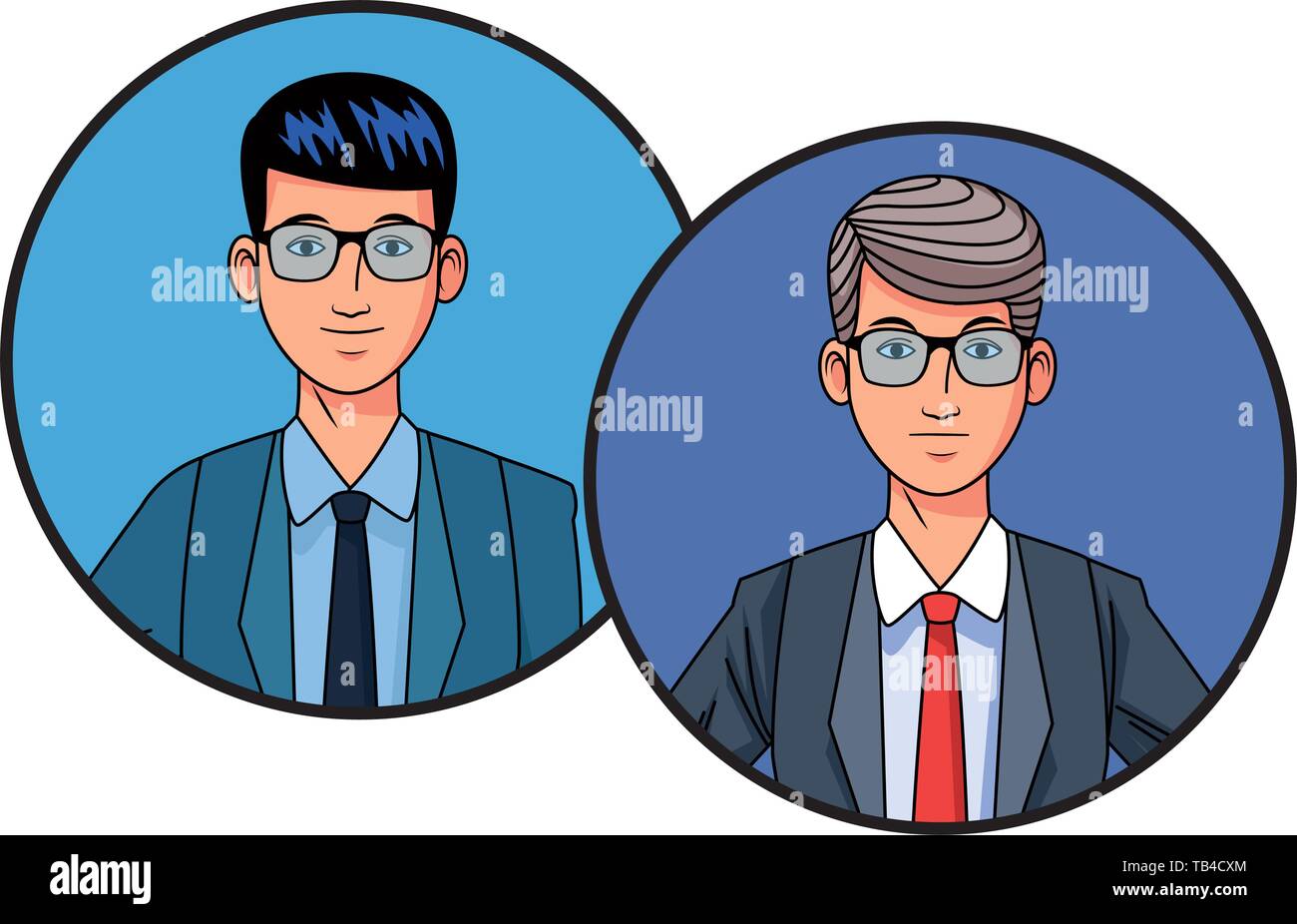 businessmen avatar profile picture in round icons Stock Vector Image ...