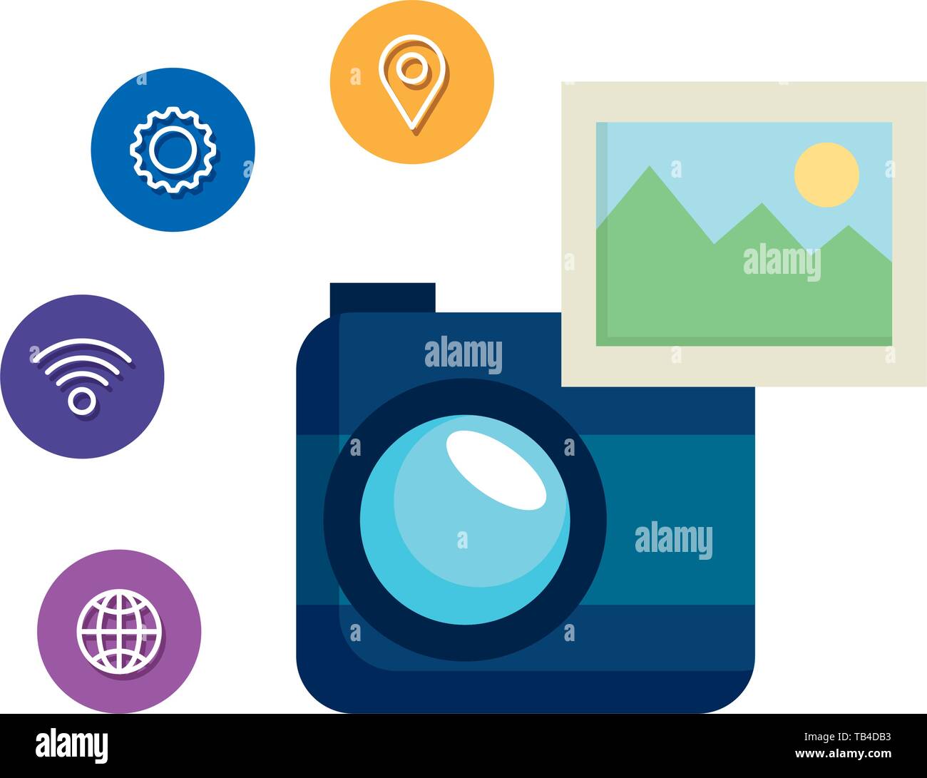 camera photographic with social media menu Stock Vector Image & Art - Alamy