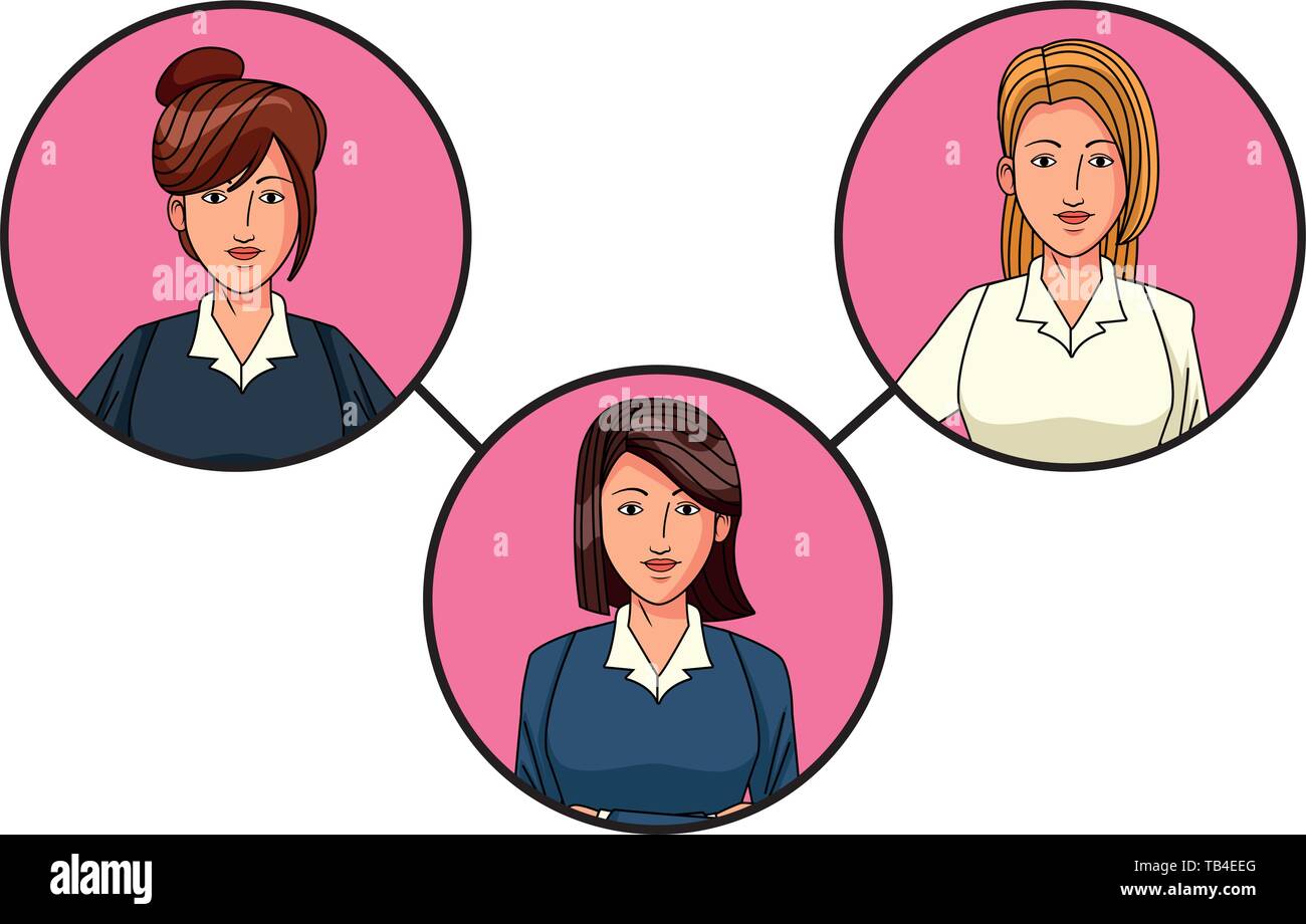 businesswomen avatar profile picture in round icons Stock Vector Image ...