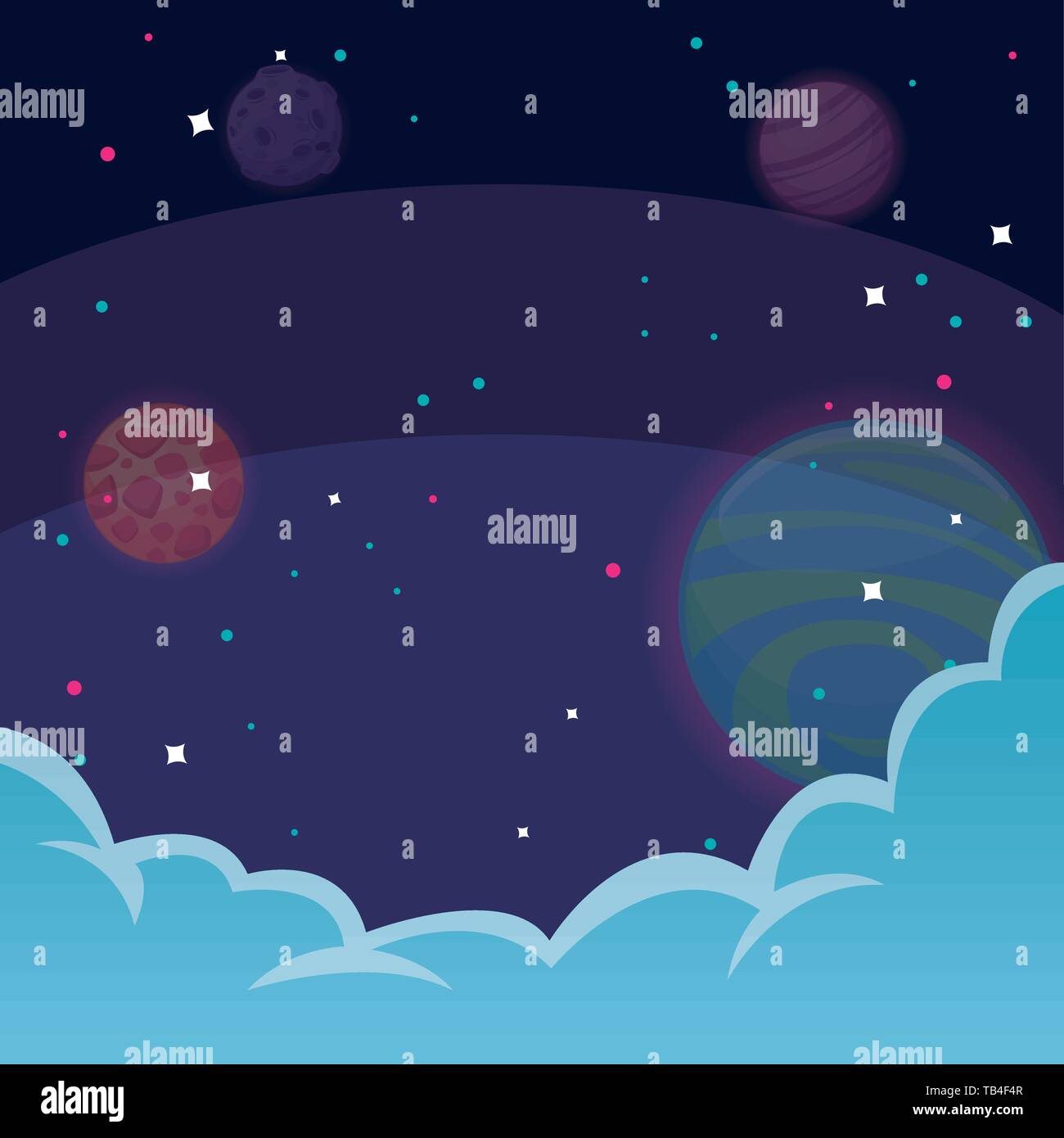 space with stars and clouds Stock Vector Image & Art - Alamy