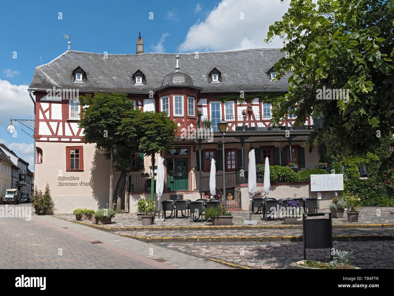half timbered house on market square in kiedrich germany Stock Photo