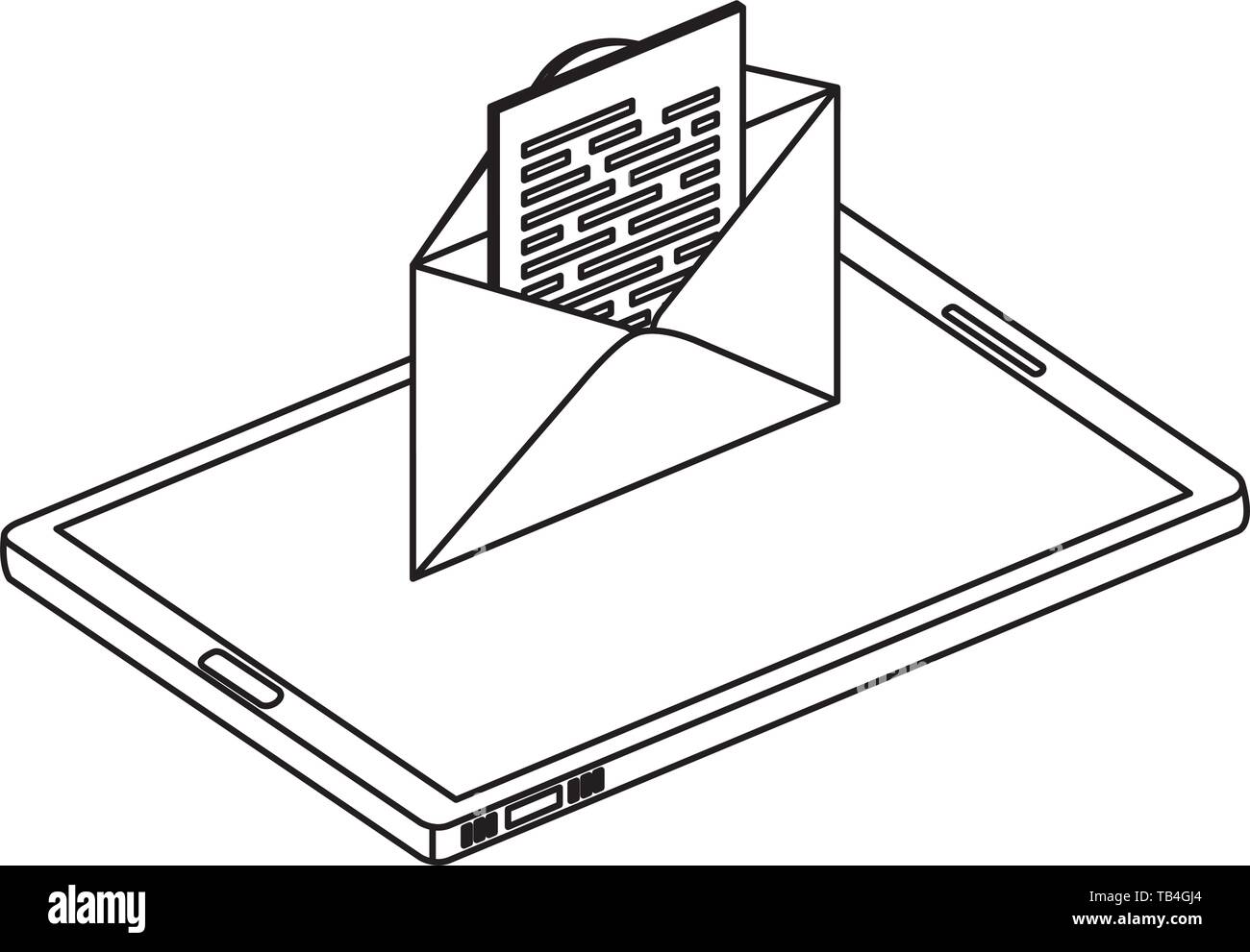 smartphone device with envelope email Stock Vector Image & Art - Alamy