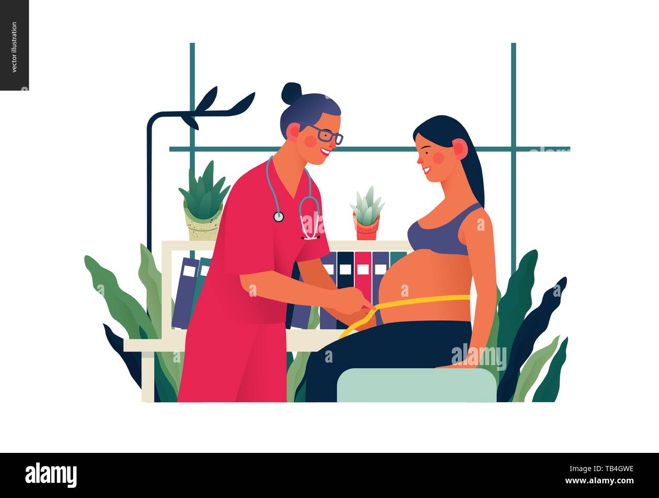 Medical insurance template routine pregnancy cover modern flat vector concept digital