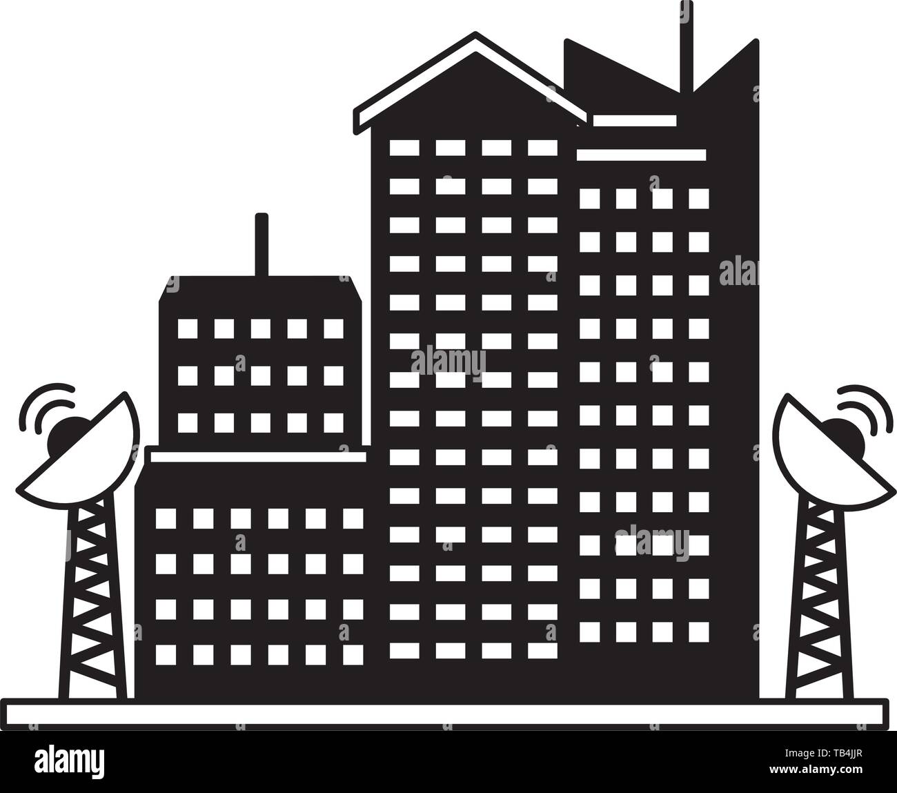 smart city buldings antenna communication Stock Vector Image & Art - Alamy