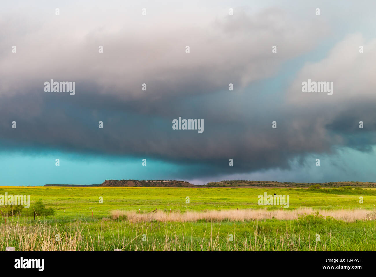 Wall Cloud Over the Plains Stock Photo