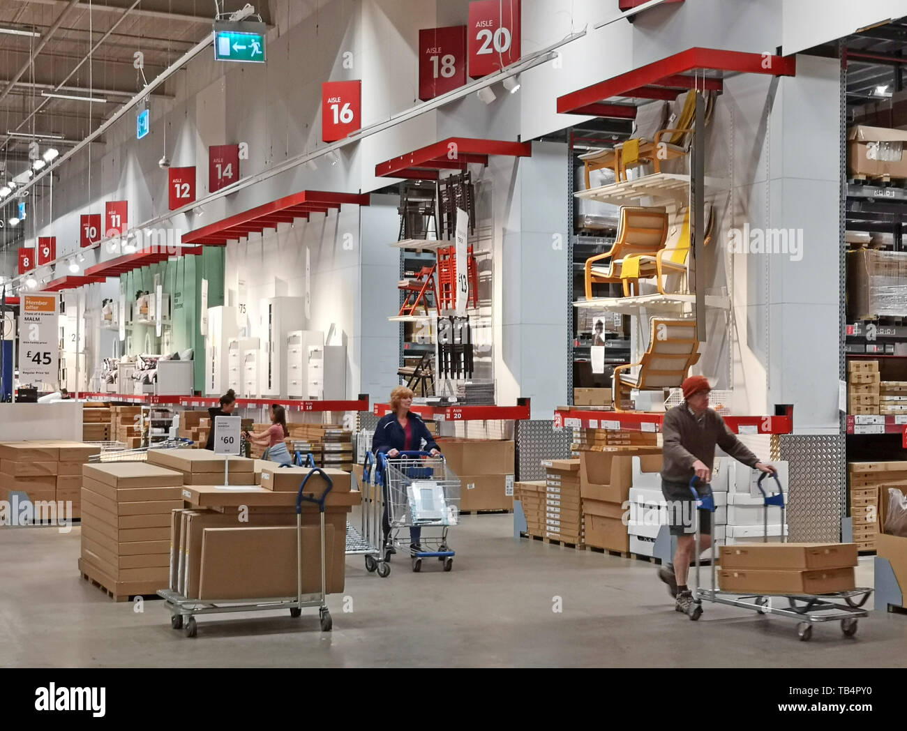 Warehouse area ikea furniture store hires stock photography and images
