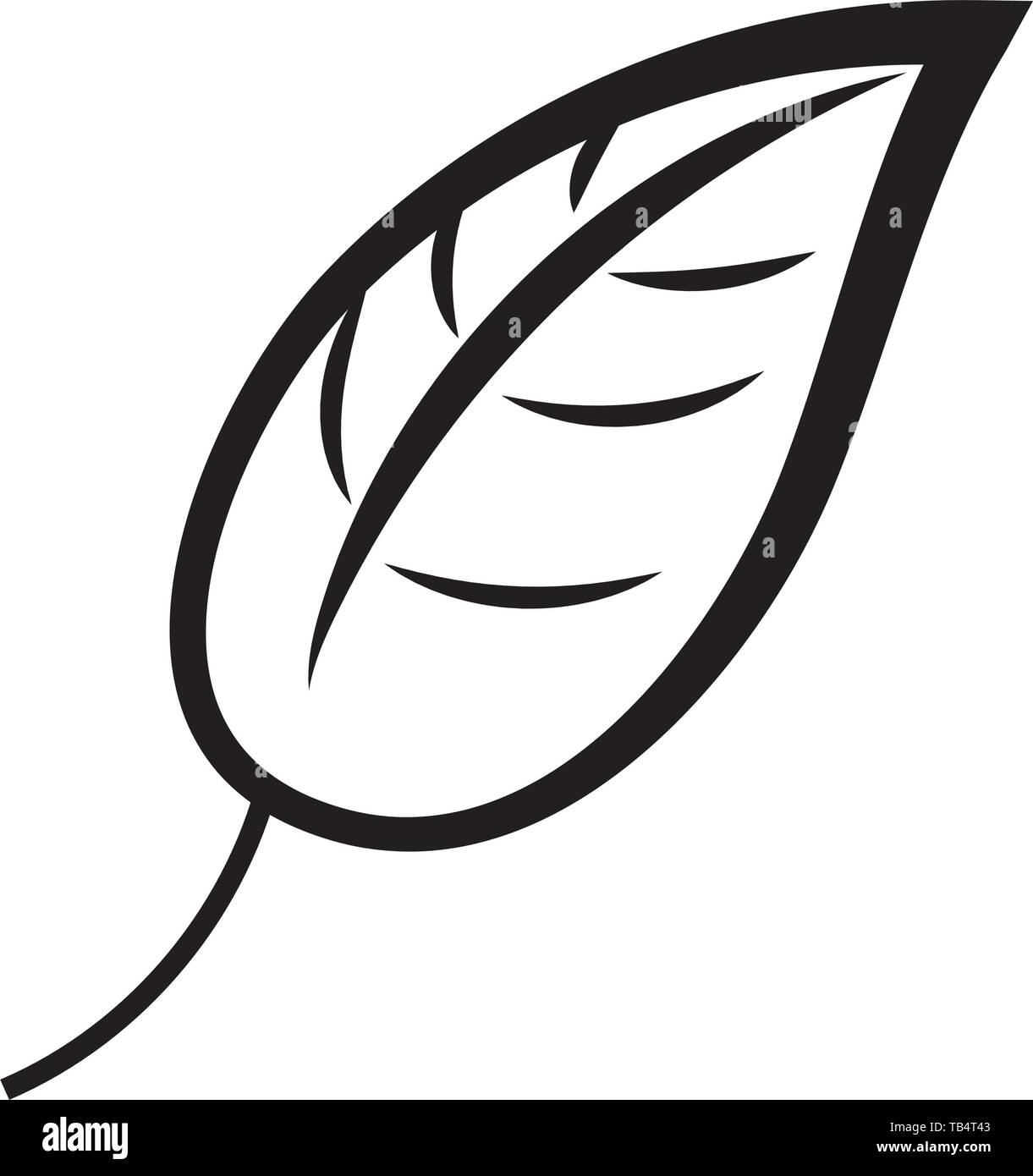 leaf pop art comic cartoon vector illustration in black and white Stock