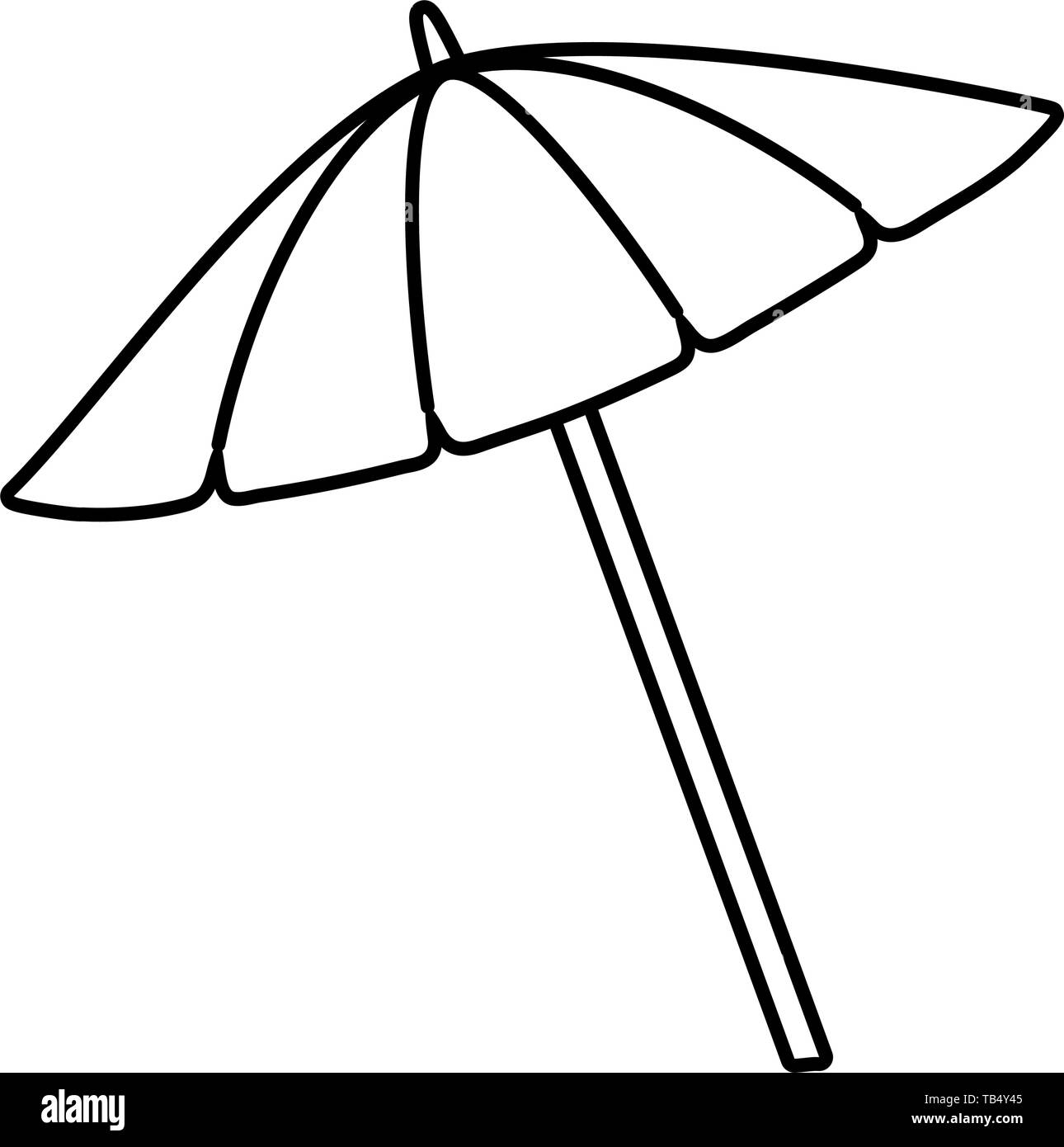 umbrella tilted cartoon isolated vector illustration editable design in