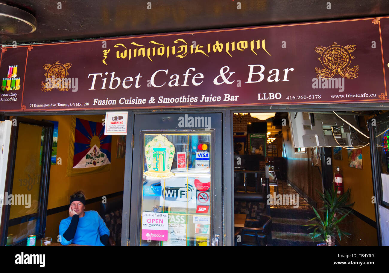 Toronto, Canada-5 May, 2019: Kensington market, a distinctive multicultural neighbourhood in Downtown Toronto, designated a National Historic Site of  Stock Photo