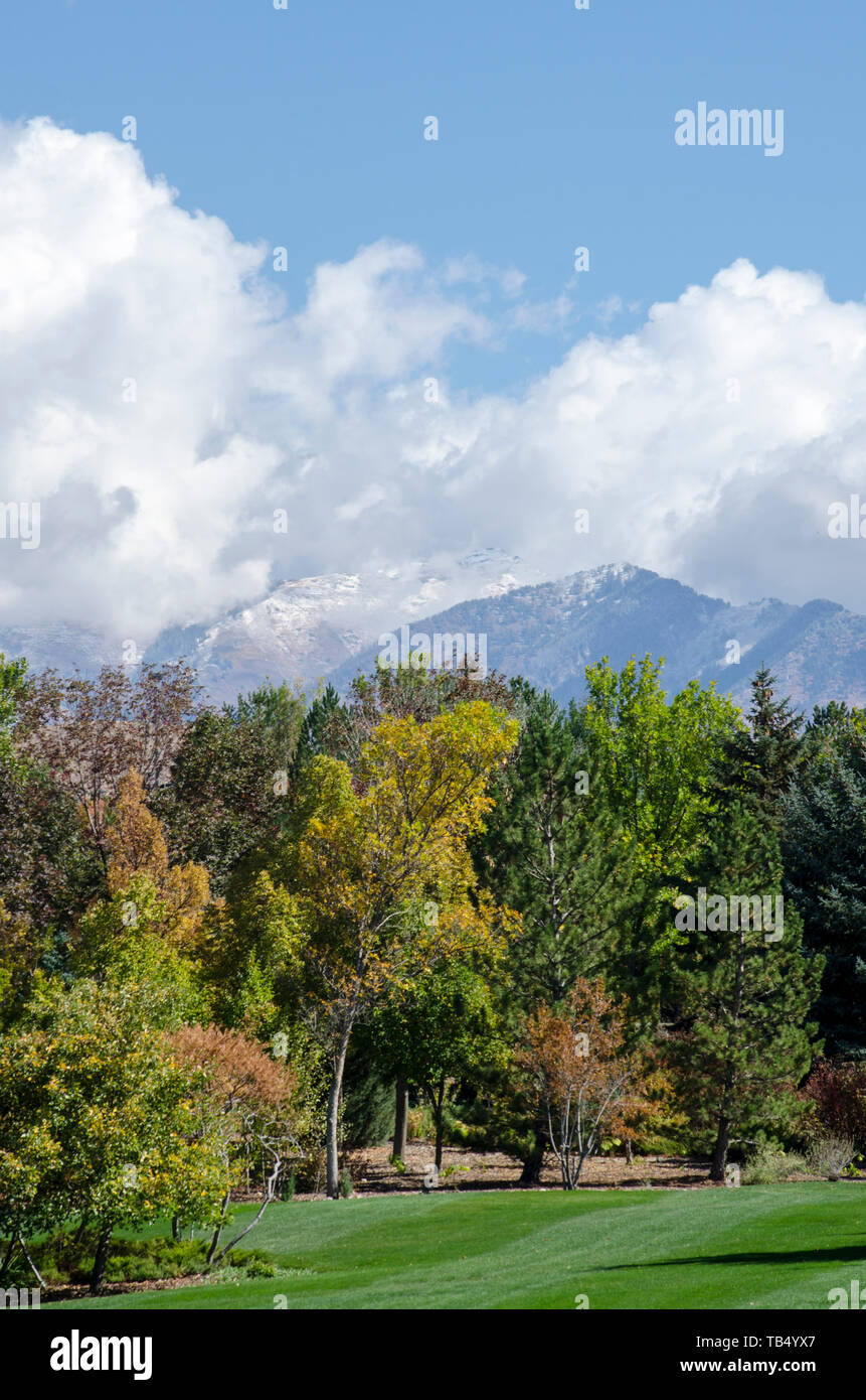 Ogden and mountains in Salt Lake City, Utah with snow during the fall Stock Photo Alamy