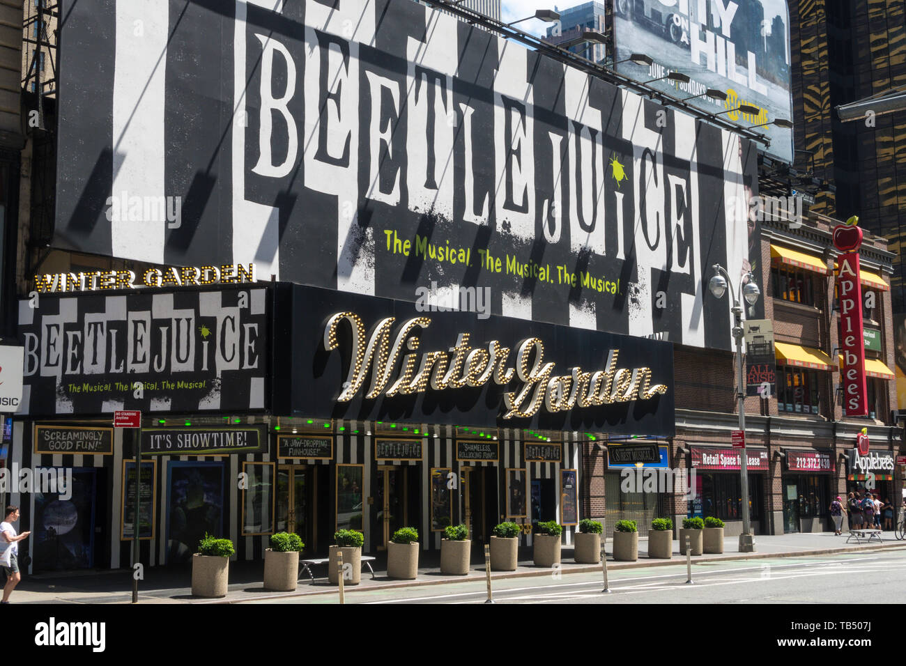 'Beetlejuice' Marquee at the Winter Garden Theatre on Broadway, New York City, USA Stock Photo