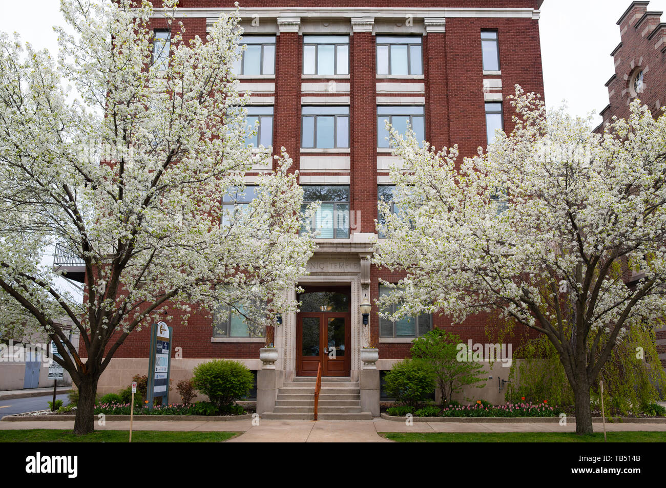 Holland, Michigan, USA May 11, 2019 Old Masonic Temple Building, now