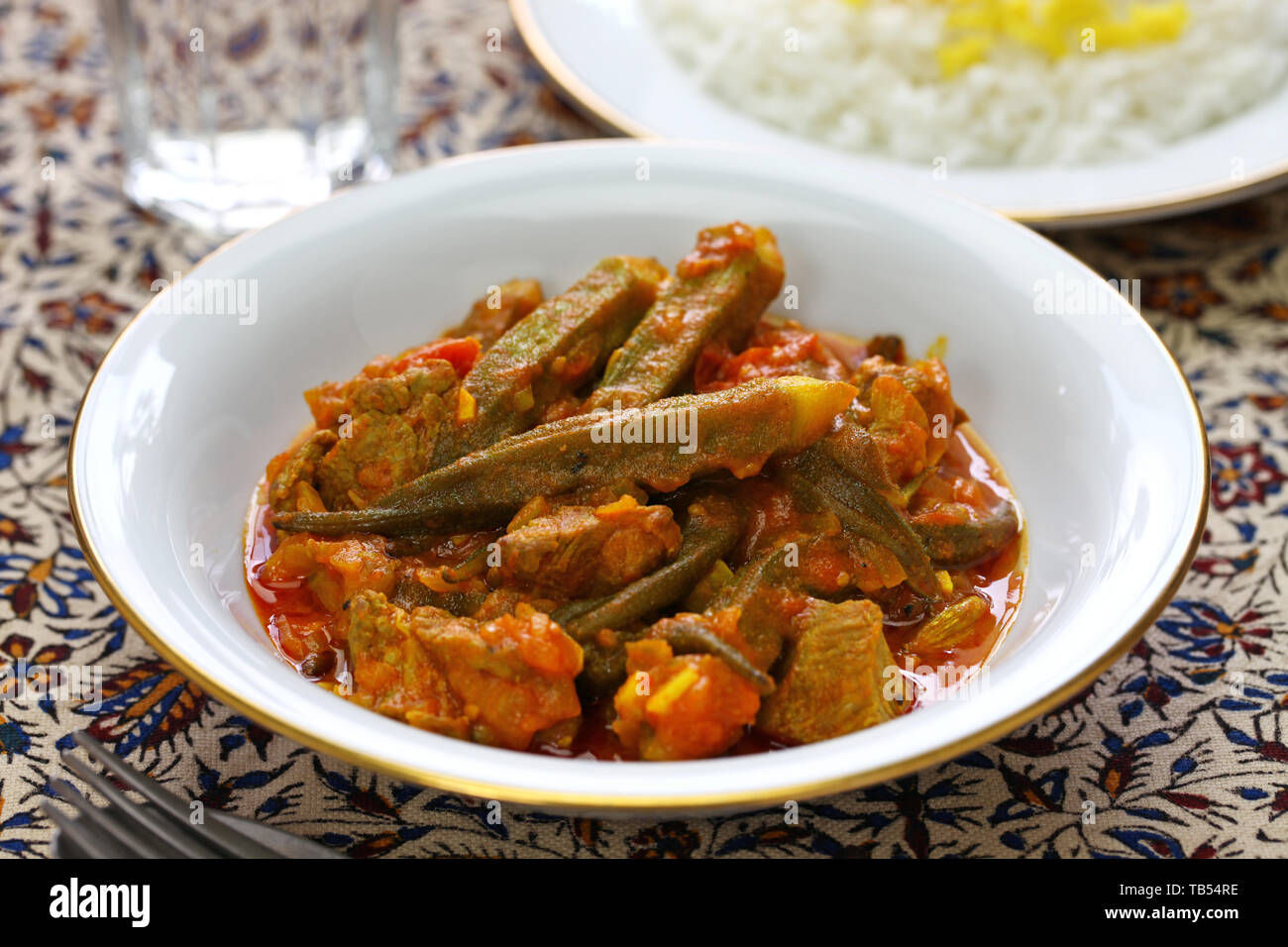 khoresh bamieh, iranian okra stew Stock Photo Alamy